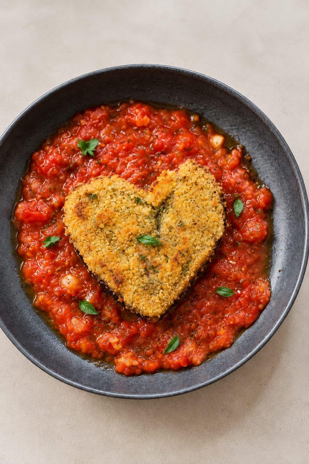 Aubergine panée à la sauce tomate