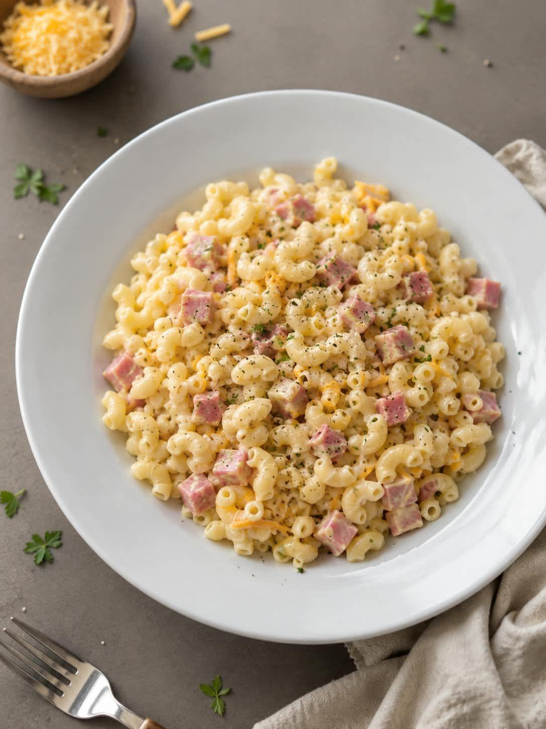 Coquillettes au jambon