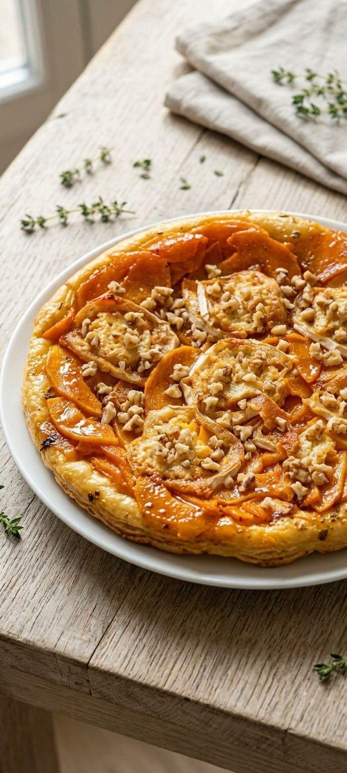 Tarte tatin potimarron chèvre miel