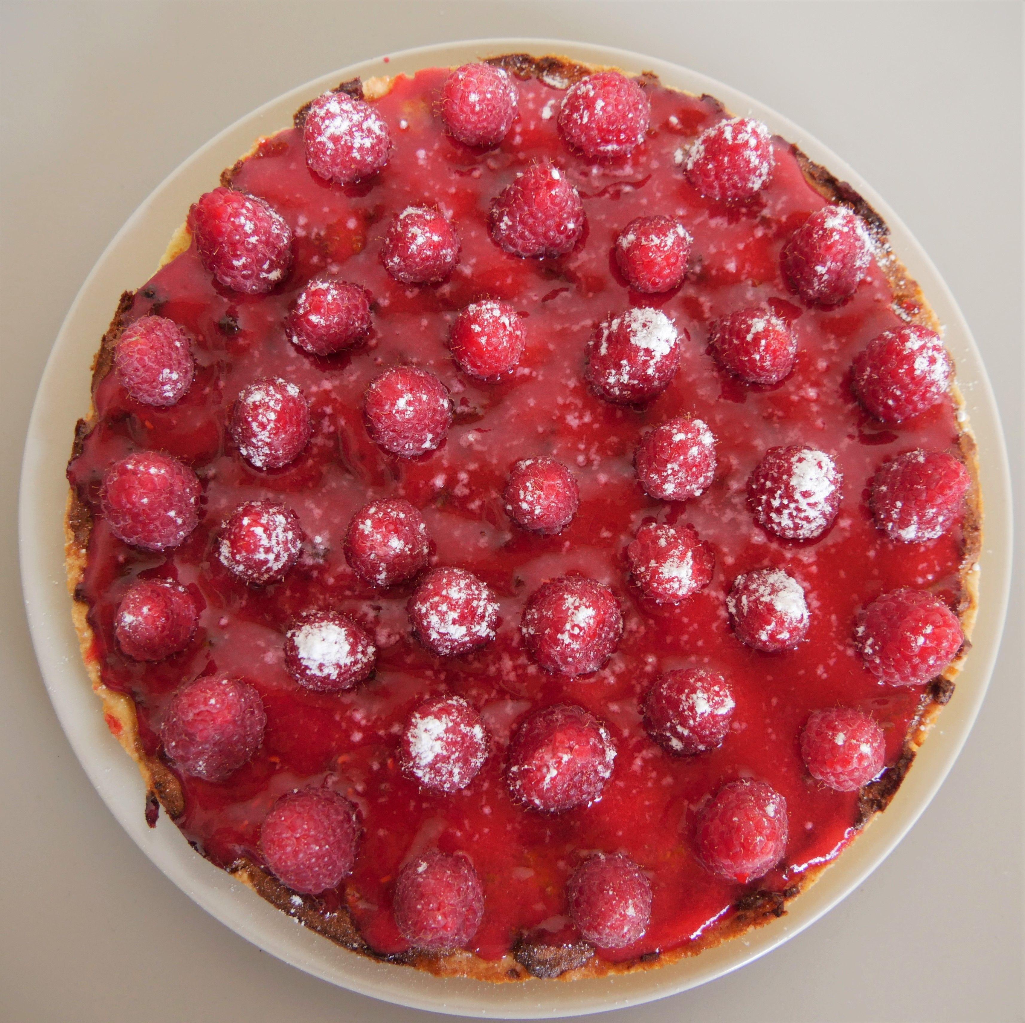 Tarte sablée framboise et pistache