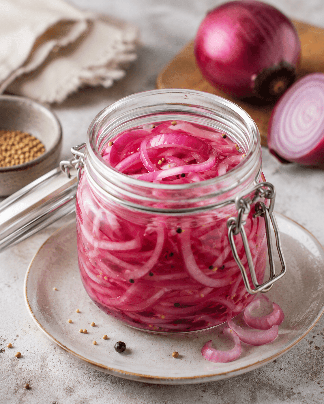 Pickles d oignons rouges
