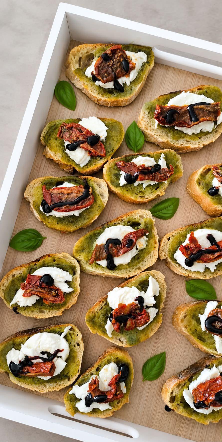 Pinchos tomates mozzarella au pesto