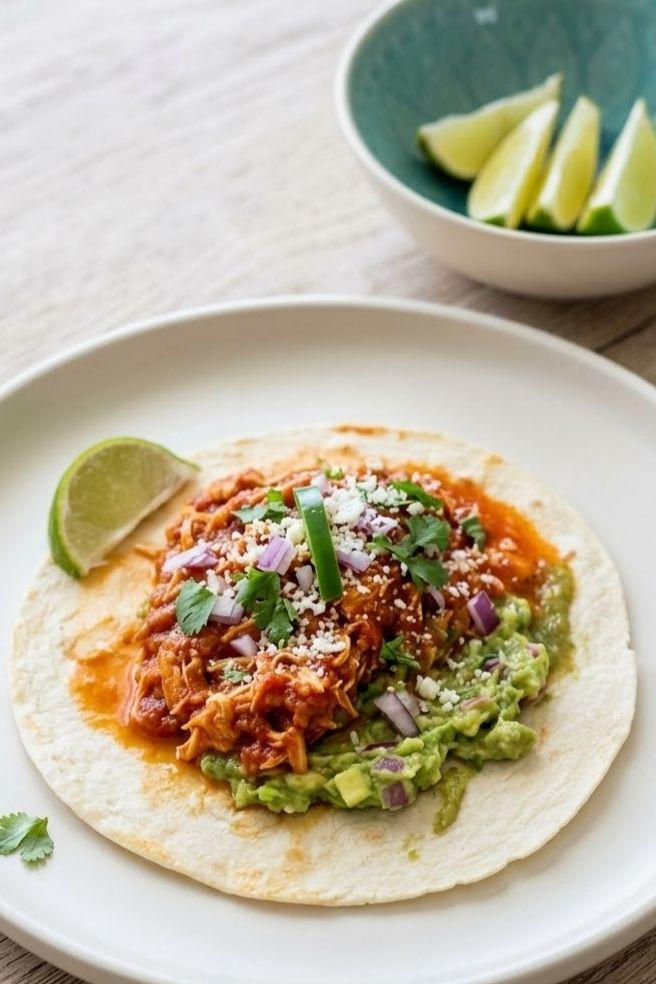 Tacos poulet effiloché