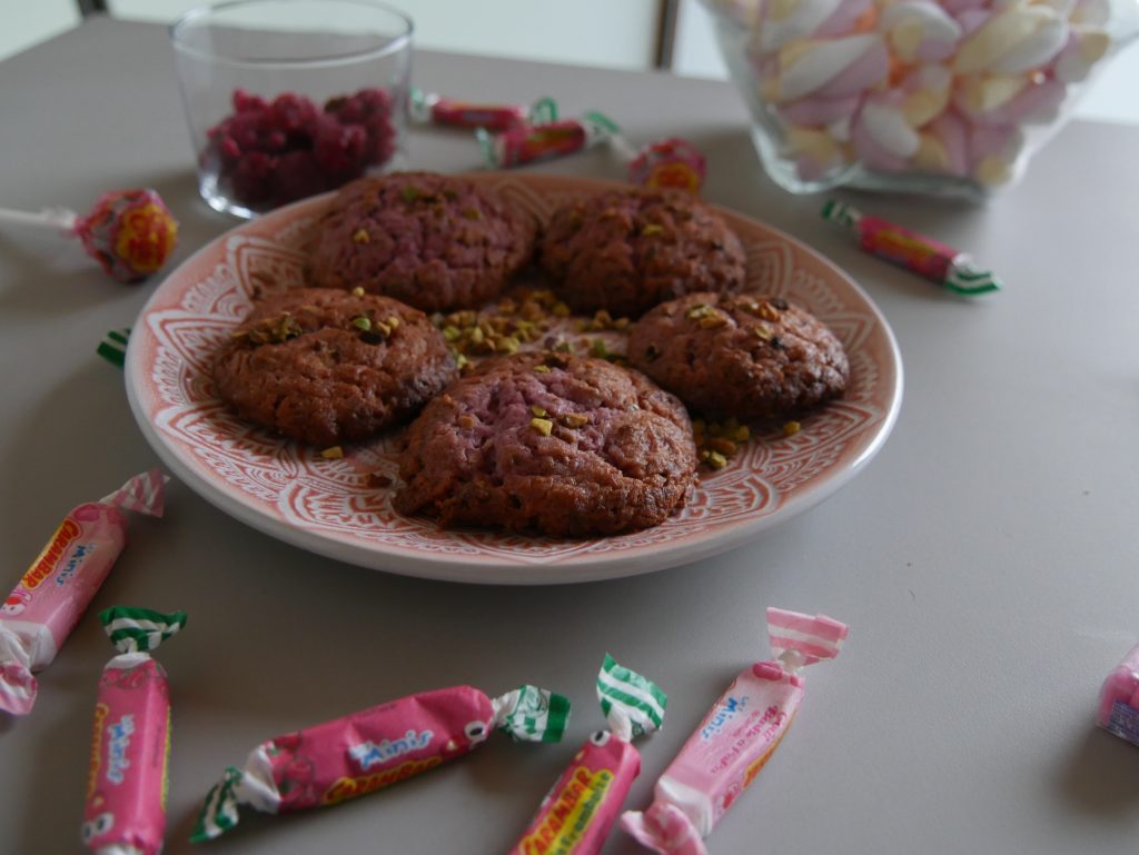 Cookies framboises pistache